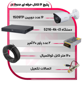 پکیج دوربین و دستگاه 16 کاناله سری حرفه ای