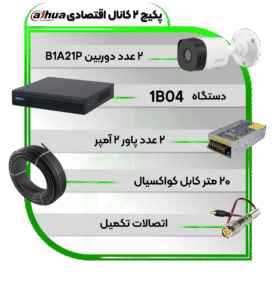 پکیج دوربین و دستگاه 2 کانال سری اقتصادی