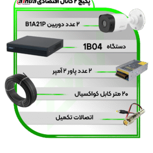 پکیج دوربین و دستگاه 2 کانال سری اقتصادی